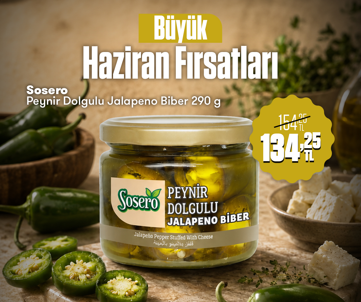 Peynir Dolgulu Jalapeno İndirimi